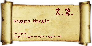 Kegyes Margit névjegykártya